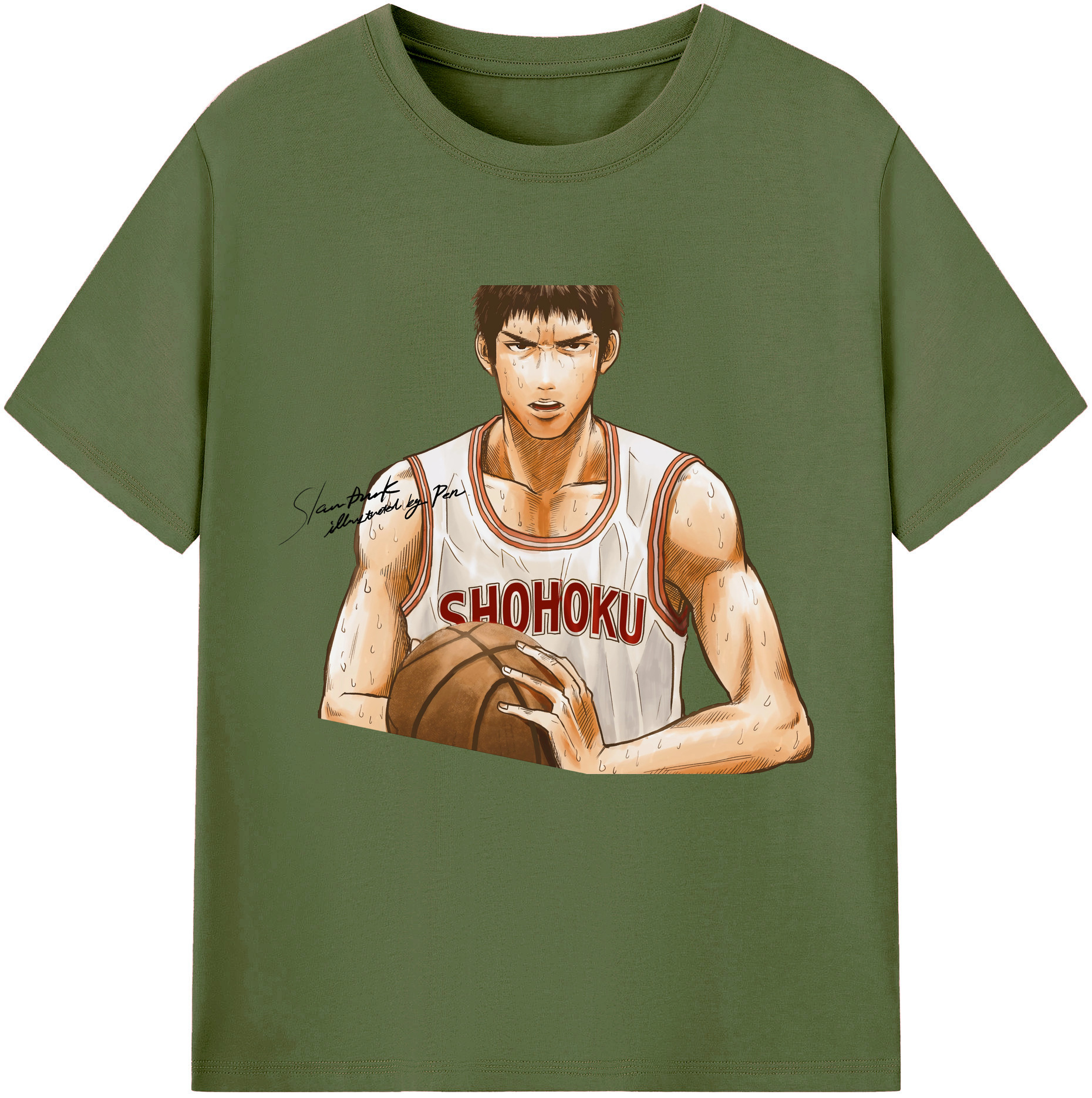 SLAM DUNK／スラムダンク 綿100％半袖Tシャツ（フロントプリント）
